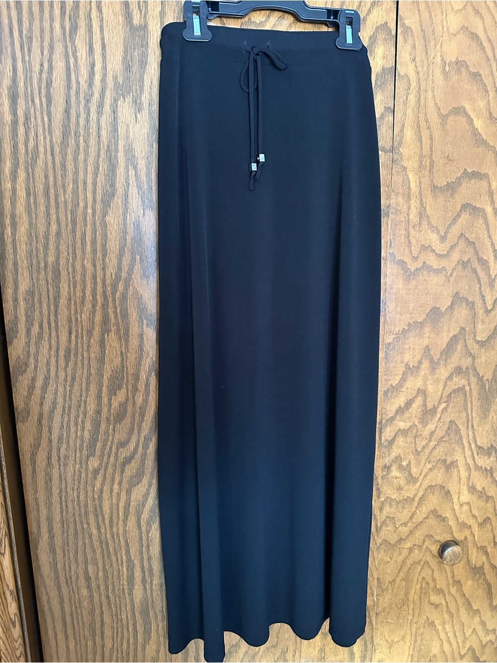 GUC MICHAEL KORS BLACK STRETCH  WOMENS SIZE L MAXI SKIRT WITH DRAWSTRING WAIST